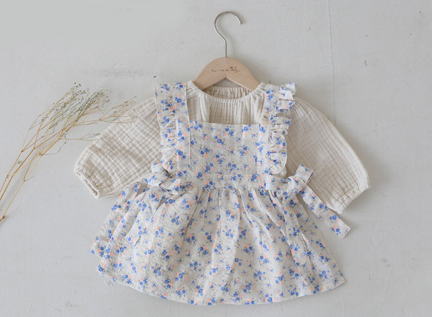 Libby Blue Frilled Apron