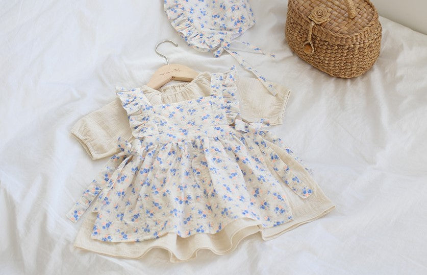 Libby Blue Frilled Apron