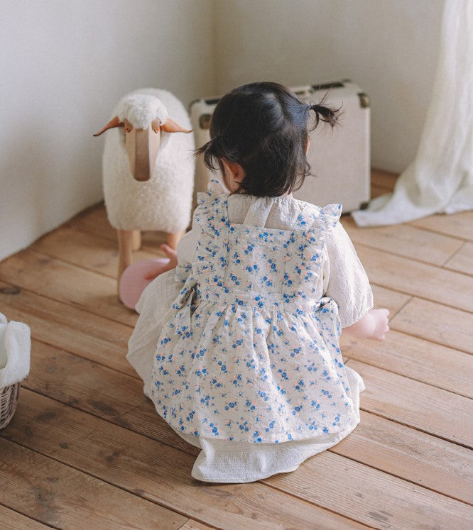 Libby Blue Frilled Apron